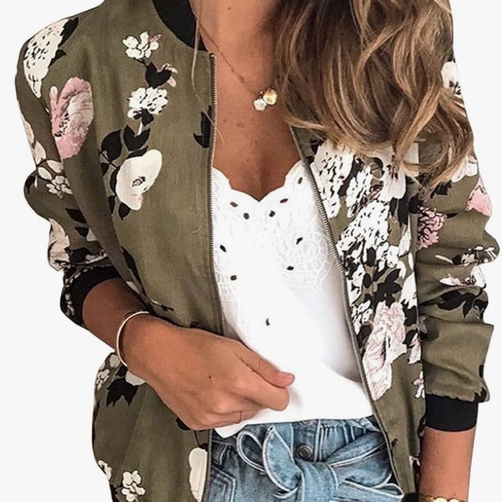 Asian Print Baseball Style Jacket
